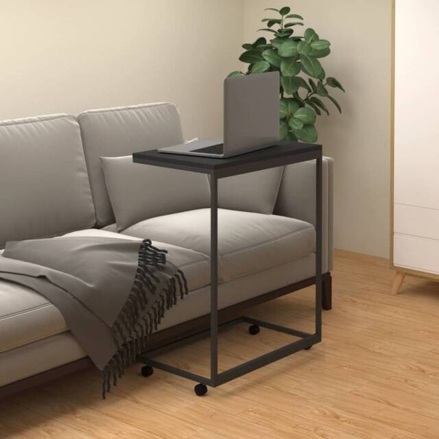 Berkfield Home Side Table with Wheels Black 55x35x70 cm Engineered Wood - Size: 55 x 35 x 70 cm - image 1