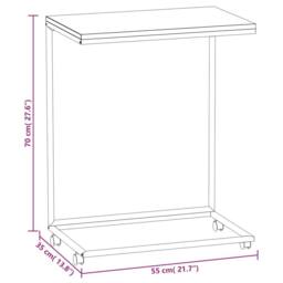 Berkfield Home Side Table with Wheels Black 55x35x70 cm Engineered Wood - Size: 55 x 35 x 70 cm - thumbnail 6