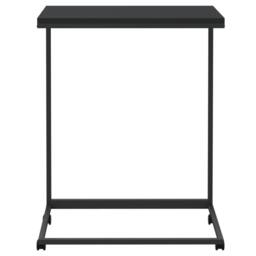 Berkfield Home Side Table with Wheels Black 55x35x70 cm Engineered Wood - Size: 55 x 35 x 70 cm - thumbnail 3