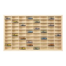 NESTLUNE 80 Grids Wooden Wall Mount ﻿Model Display Cabinet in Natural