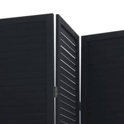 Berkfield Home Room Divider¬†5 Panels Black Solid Wood Paulownia - thumbnail 6