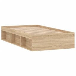 Berkfield Home Bed Frame Sonoma Oak 90x190 cm Single in Brown - thumbnail 5