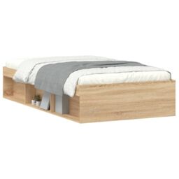 Berkfield Home Bed Frame Sonoma Oak 90x190 cm Single in Brown - thumbnail 3