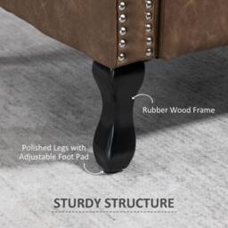 Wyld Haus Selato Brown Chesterfield Style Wingback Accent Chair Faux Leather - thumbnail 7