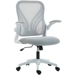 HOMCOM Mesh Office Chair, Computer Chair with Foldable Backrest, Grey in Light Grey - Size: 120 - thumbnail 2