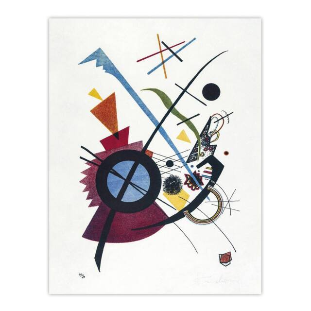 "Artery8 Violet Abstract Painting Wassily Kandinsky Wall Art Poster Print in White - Size: W12"" x H16""" - image 1