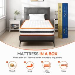 MCC Direct Single Mattress Breathable Memory Foam Sprung OEKO-TEX Certified Mattress in White - thumbnail 4