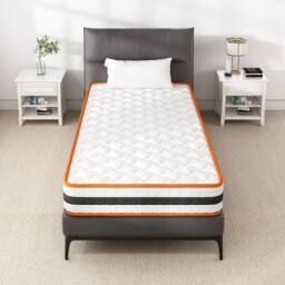 MCC Direct Single Mattress Breathable Memory Foam Sprung OEKO-TEX Certified Mattress in White - thumbnail 2
