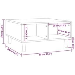 Berkfield Home Coffee Table Grey Sonoma 60x60x30 cm Engineered Wood - Size: 60 x 60 x 30 cm - thumbnail 6