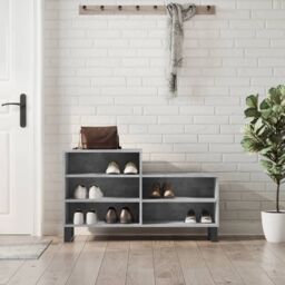 Berkfield Home Shoe Cabinet Concrete Grey 102x36x60 cm Engineered Wood - Size: 102 x 36 x 60 cm