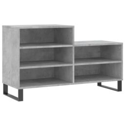 Berkfield Home Shoe Cabinet Concrete Grey 102x36x60 cm Engineered Wood - Size: 102 x 36 x 60 cm - thumbnail 2