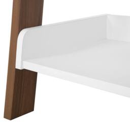 Wyld and Coco 5-Tier Ladder Bookcase Dark Wood with White Shelves W45 x D36 x H166cm - thumbnail 8