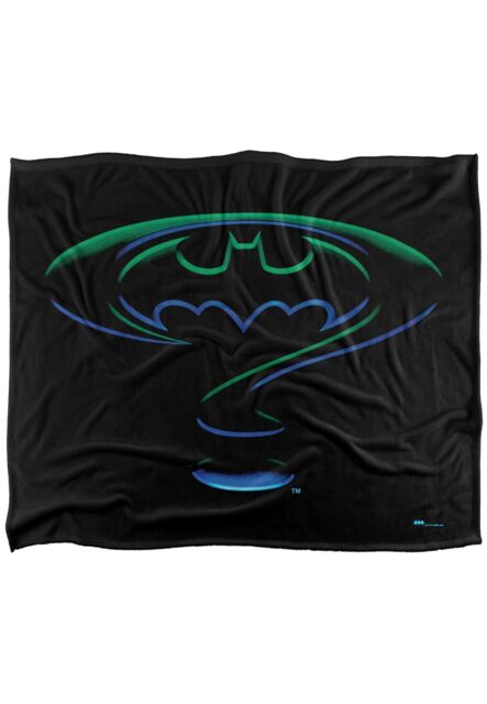 Batman Blanket, 152x127 cm Forever Logo Silky Touch Super Soft Throw Blanket in White - image 1