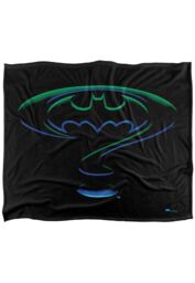 Batman Blanket, 152x127 cm Forever Logo Silky Touch Super Soft Throw Blanket in White - thumbnail 1