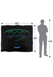 Batman Blanket, 152x127 cm Forever Logo Silky Touch Super Soft Throw Blanket in White - thumbnail 5
