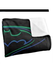 Batman Blanket, 152x127 cm Forever Logo Silky Touch Super Soft Throw Blanket in White - thumbnail 3