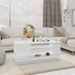 Berkfield Home Coffee Table White 102x55x43 cm Engineered Wood - Size: 102 x 55 x 43 cm - thumbnail 2