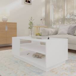 Berkfield Home Coffee Table White 102x55x43 cm Engineered Wood - Size: 102 x 55 x 43 cm - thumbnail 3