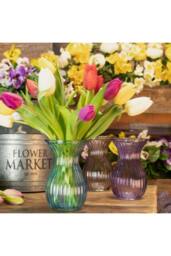 KDMD Lilac Harper Fluted & Flared Glass Vase 14cm 6 Pack - thumbnail 9
