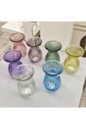 KDMD Lilac Harper Fluted & Flared Glass Vase 14cm 6 Pack - thumbnail 6