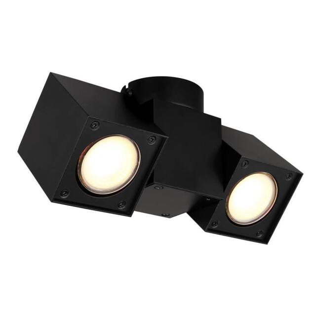 Netlighting Erin Twin Ceiling Spotlight Matt Black 2x GU10 - image 1