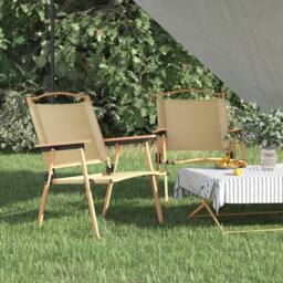 Berkfield Home Camping Chairs 2 pcs Beige 54x55x78 cm Oxford Fabric - Size: 54 x 55 x 78 cm - thumbnail 1