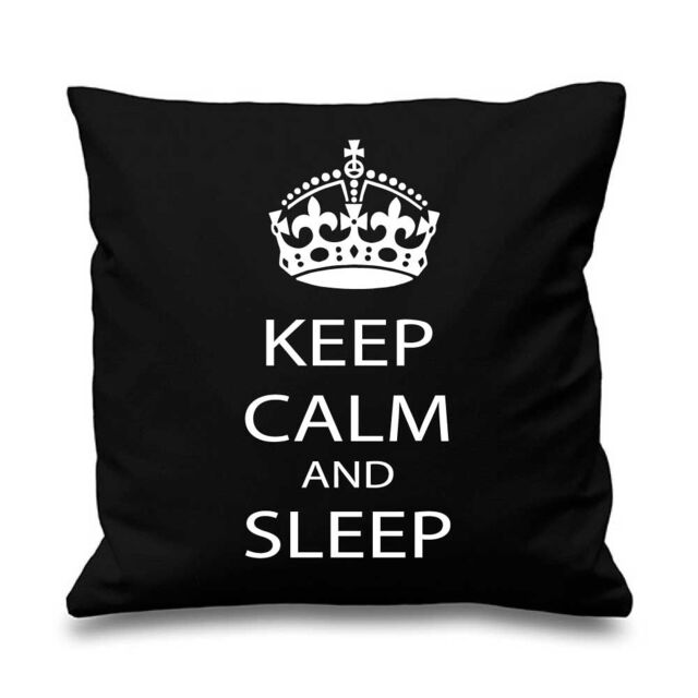 "60 SECOND MAKEOVER Black Cushion Cover Keep Calm & Sleep 16"" x 16"" Daughter Friend Gift Decorative Cushion Home Horse Equestrian - Size: 40 cm x 40 cm"
