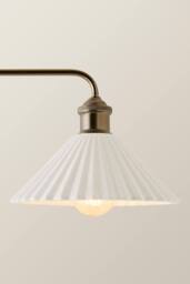 ValueLights Burford White Ceramic Ribbed 3 Drop Diner Bar Pendant Ceiling Light in Cream - thumbnail 4