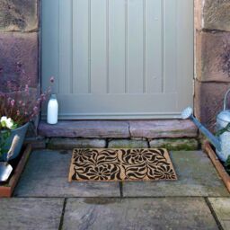 Artsy Mats Flower Swirls Pattern Doormat in Black - Size: 40 cm x 60 cm - thumbnail 6