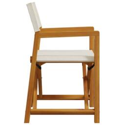 Berkfield Home 4 Piece Folding Garden Chairs Cream White Fabric - thumbnail 5