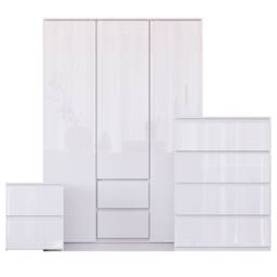 HD Designs Vida Designs Glinton 3 Piece Bedroom Set (2 Drawer Bedside Chest, 4 in White - thumbnail 2