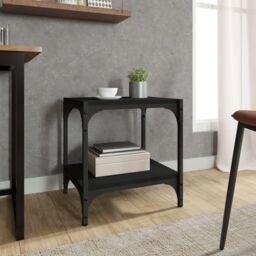 Berkfield Home TV Cabinet Black 40x33x41 cm Engineered Wood & Steel - Size: 40 x 33 x 41 cm - thumbnail 3