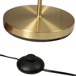 First Choice Lighting Pair of Satin Brass Floor Lamps with Opal Globe Shades in Gold - thumbnail 8