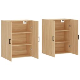 Berkfield Home Wall Mounted Cabinets 2 pcs Sonoma Oak 69.5x34x90 cm in Brown - thumbnail 4