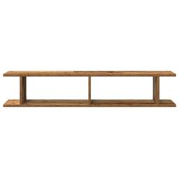 Berkfield Home Durable Wall Shelves 2 pcs Old Wood 105x18x20 cm Engineered Wood in Brown - Size: 105 x 18 x 20 cm - thumbnail 5