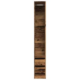 Berkfield Home Wardrobe Old Wood 30x50x200 cm Engineered Wood in Brown - Size: 30 x 50 x 200 cm - thumbnail 4