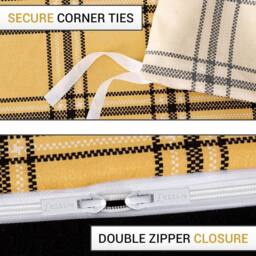 Pamposh Premium Checkered Duvet Cover Set in Yellow - Size: Single - thumbnail 5