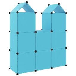 Berkfield Home Cube Storage Cabinet for Kids with 8 Cubes Blue PP - thumbnail 5
