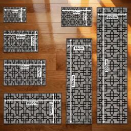 Smart Living Siam Heavy Duty Machine Washable Hallway Kitchen Non Slip Door Mat in Grey - Size: 80 cm x 150 cm - thumbnail 2