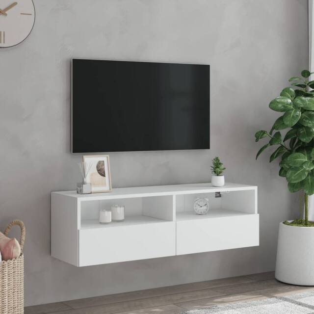 Berkfield Home TV Wall Cabinet White 100x30x30 cm Engineered Wood - Size: 100 x 30 x 30 cm - image 1