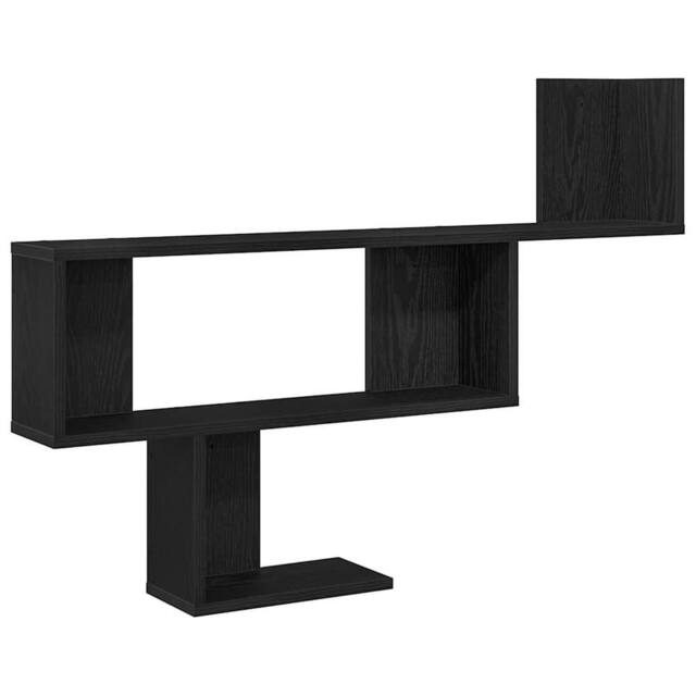 Berkfield Home Wall Shelf Black Oak 100x15x70 cm Engineered Wood - Size: 100 x 15 x 70 cm - image 1