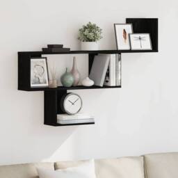 Berkfield Home Wall Shelf Black Oak 100x15x70 cm Engineered Wood - Size: 100 x 15 x 70 cm - thumbnail 2