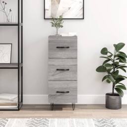 Berkfield Home Sideboard Grey Sonoma 34.5x34x90 cm Engineered Wood - thumbnail 2