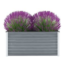 Berkfield Home Garden Raised Bed Galvanised Steel 100x40x45 cm Grey - Size: 100 x 40 x 45 cm - thumbnail 2