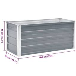 Berkfield Home Garden Raised Bed Galvanised Steel 100x40x45 cm Grey - Size: 100 x 40 x 45 cm - thumbnail 7