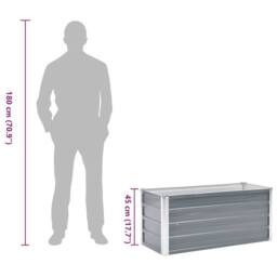 Berkfield Home Garden Raised Bed Galvanised Steel 100x40x45 cm Grey - Size: 100 x 40 x 45 cm - thumbnail 8