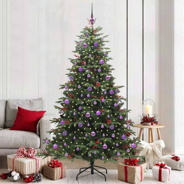 Berkfield Home Artificial Christmas Tree with 300 LEDs with Stand Green 210 cm - image 1