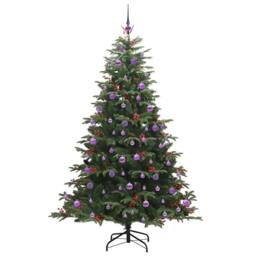 Berkfield Home Artificial Christmas Tree with 300 LEDs with Stand Green 210 cm - thumbnail 4
