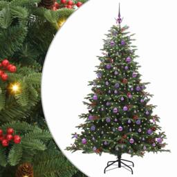 Berkfield Home Artificial Christmas Tree with 300 LEDs with Stand Green 210 cm - thumbnail 2