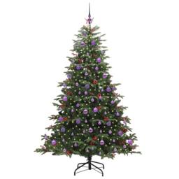 Berkfield Home Artificial Christmas Tree with 300 LEDs with Stand Green 210 cm - thumbnail 3